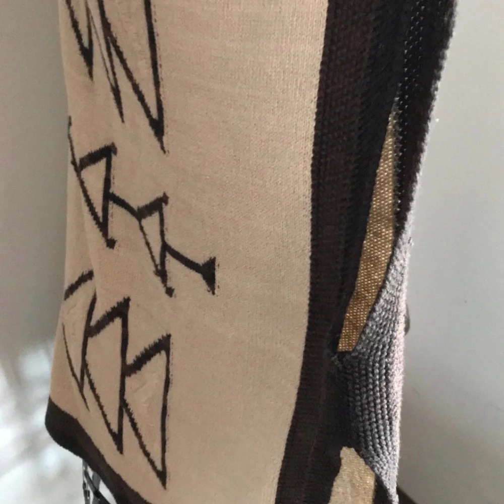 Ralph Lauren Native American Indian Blanket Poncho.  Cotton Linen Silk. NWOT - Picture 2 of 7